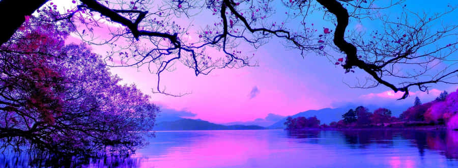 A Picturesque Ocean View With Sun Sparkling Off The Blue Water Wallpaper