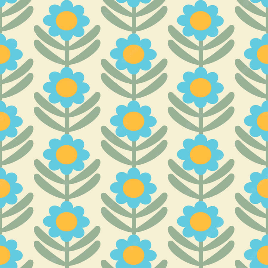 A Piece Of Time - Retro Floral Design Wallpaper