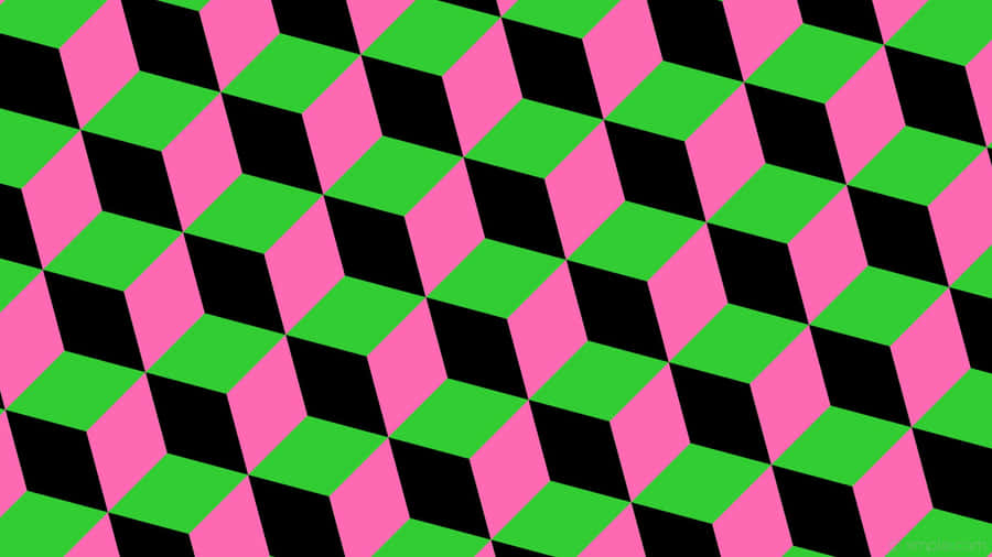 A Pink And Black Tiled Pattern With A Pink And Black Background Wallpaper