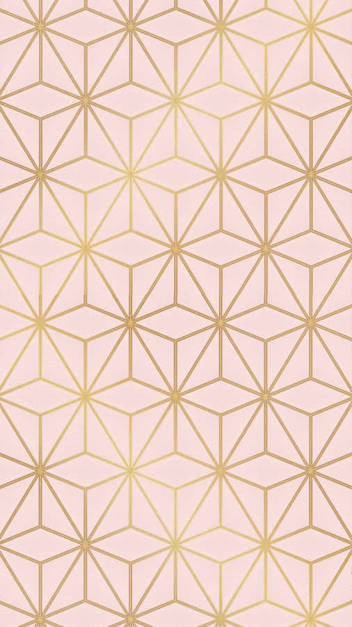 A Pink And Gold Geometric Pattern Wallpaper