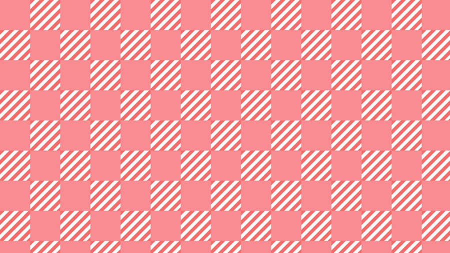 A Pink And White Checkered Pattern Wallpaper
