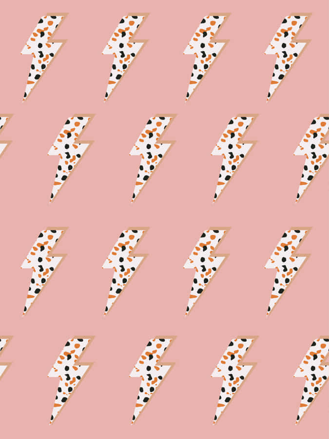 A Pink And White Lightning Bolt Pattern Wallpaper