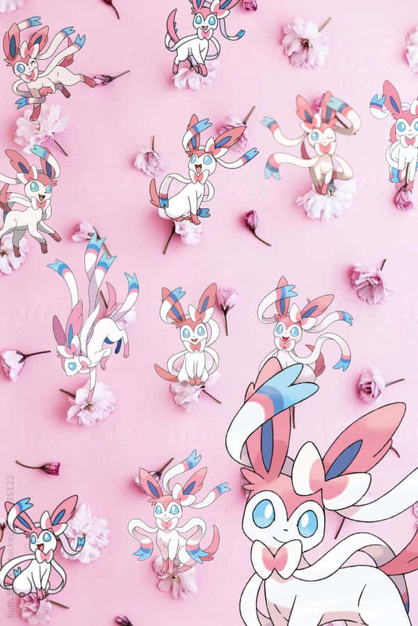 A Pink Background With A Bunch Of Paper Cut Outs Wallpaper