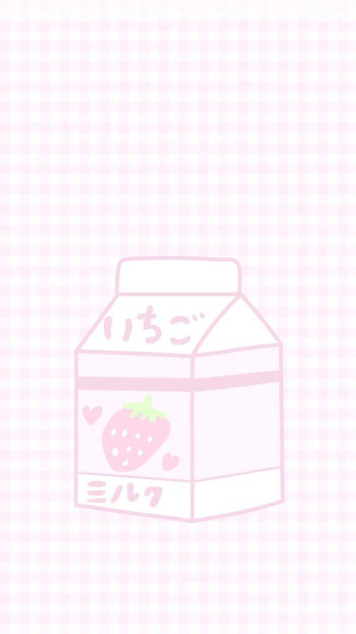 A Pink Box With Strawberries On It Wallpaper