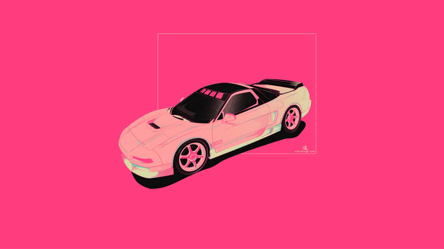 A Pink Car On A Pink Background Wallpaper