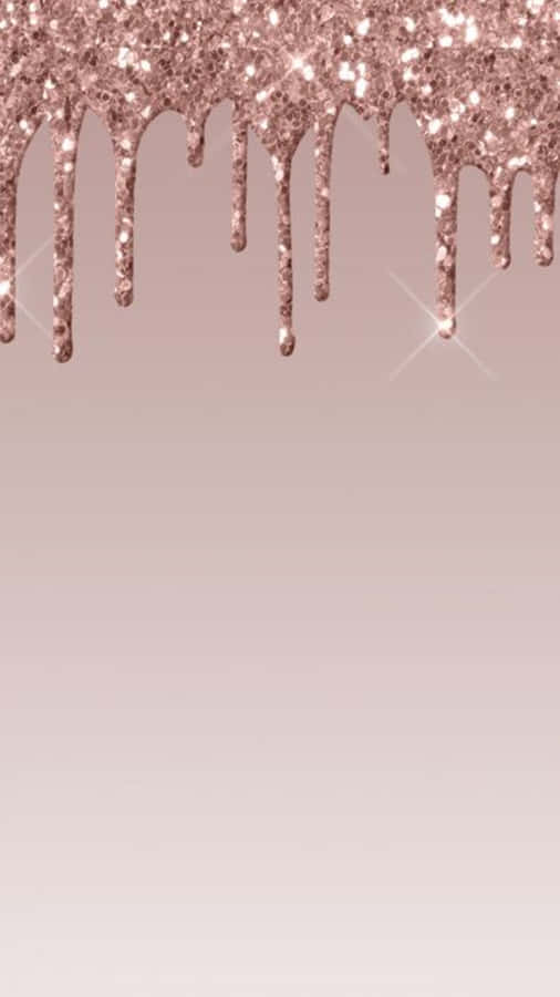 A Pink Glitter Background With Dripping Glitter Wallpaper