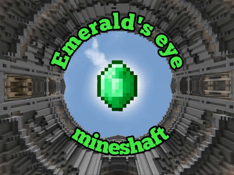 A Player Discovering A Valuable Emerald Ore Vein In Minecraft Wallpaper