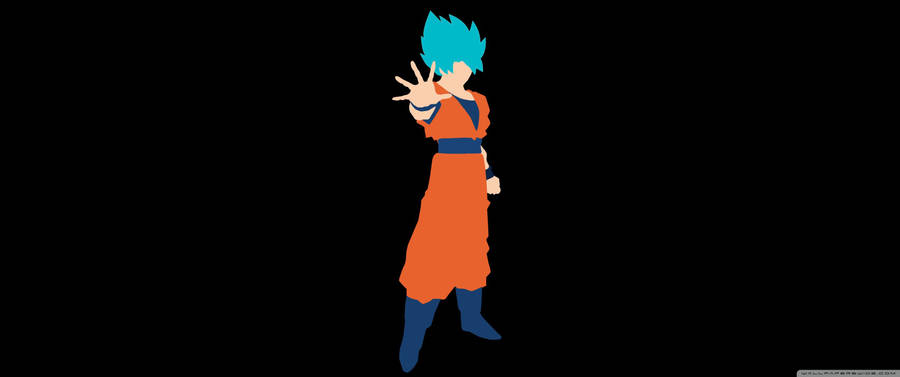 A Powerfully Charged Goku In His Super Saiyan Blue Form Wallpaper