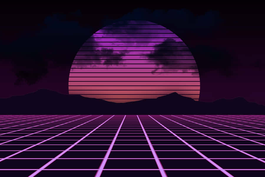 A Purple And Pink Background With A Sunset Wallpaper