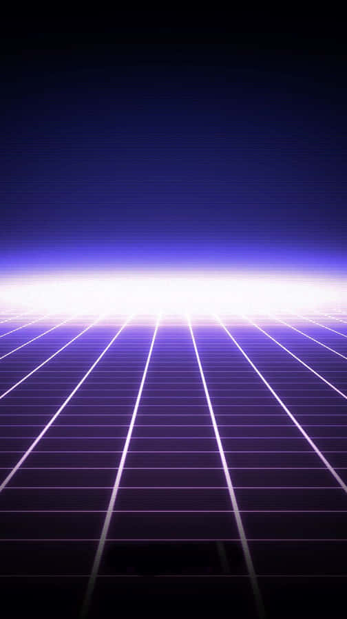 A Purple Light Is Shining On A Grid Of Lines Wallpaper