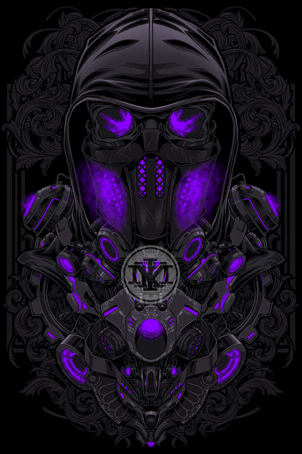 A Purple Skull With A Purple Glow Wallpaper