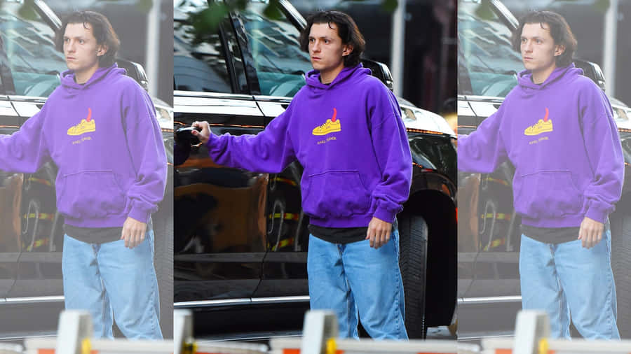 A Purple Sweatshirt, Perfect For Lounging In Comfort And Style. Wallpaper