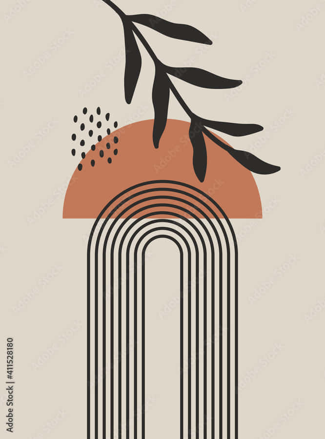 A Rainbow With A Leaf And A Branch Wallpaper