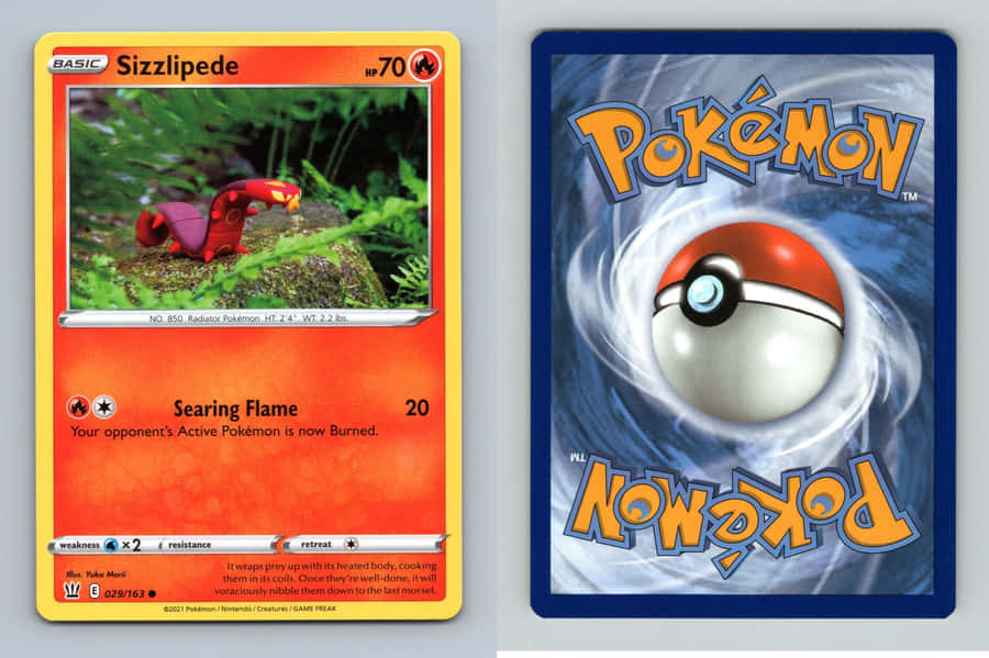 A Rare Sizzlipede Pokemon Card Wallpaper