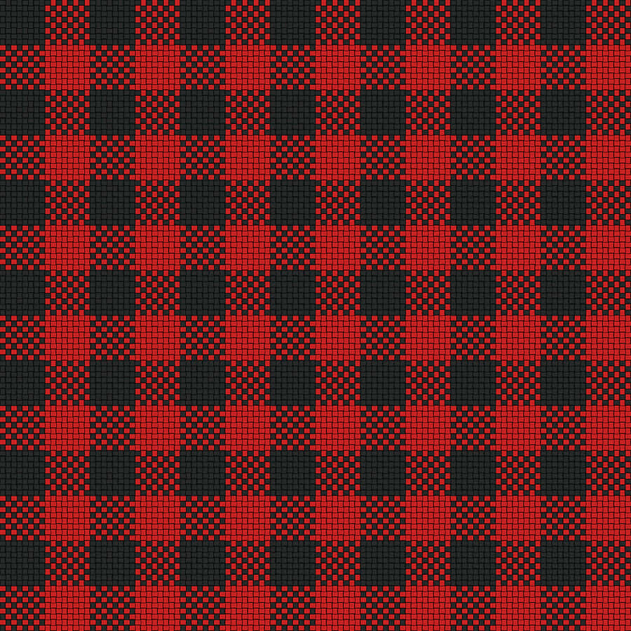A Red And Black Plaid Fabric Wallpaper