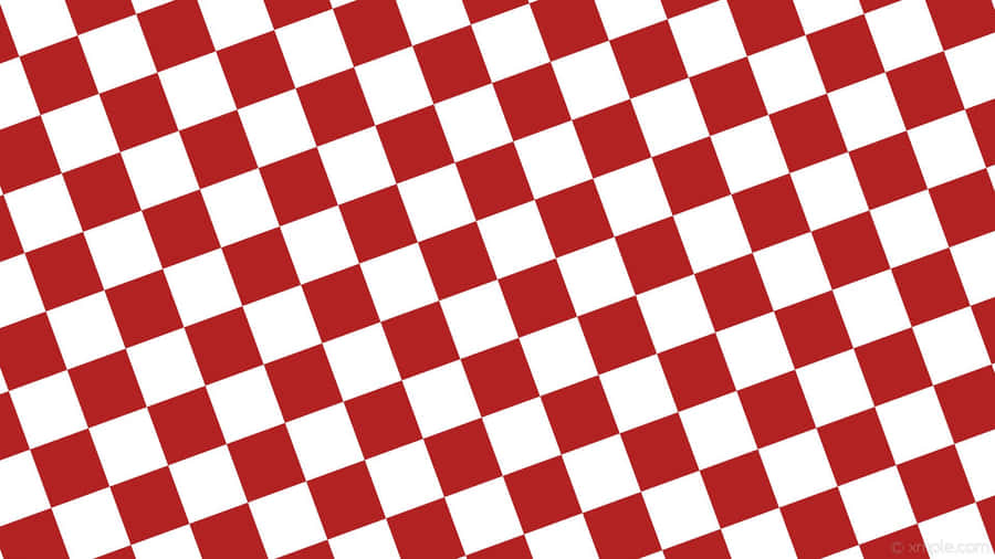 A Red And White Checkered Pattern Wallpaper