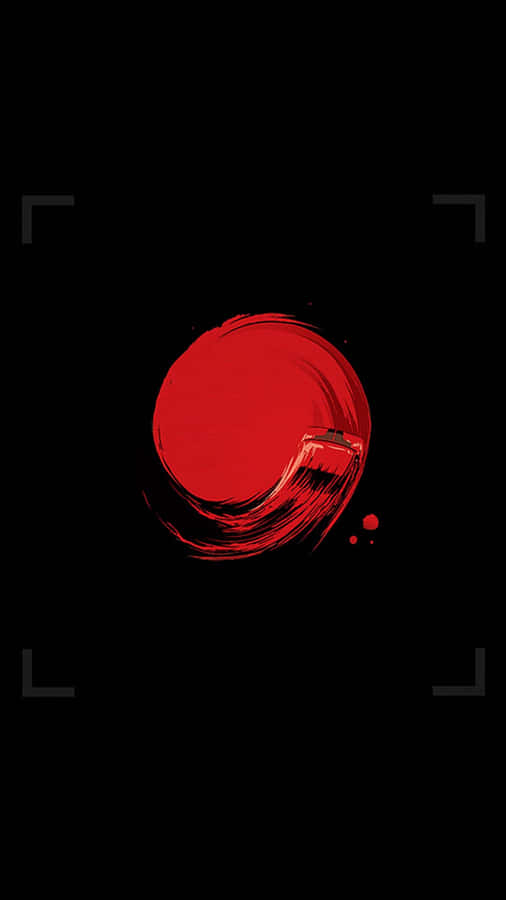 A Red Circle With A Black Background Wallpaper