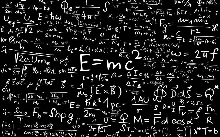 A Representation Of Scientific Formulas In Black And White Wallpaper