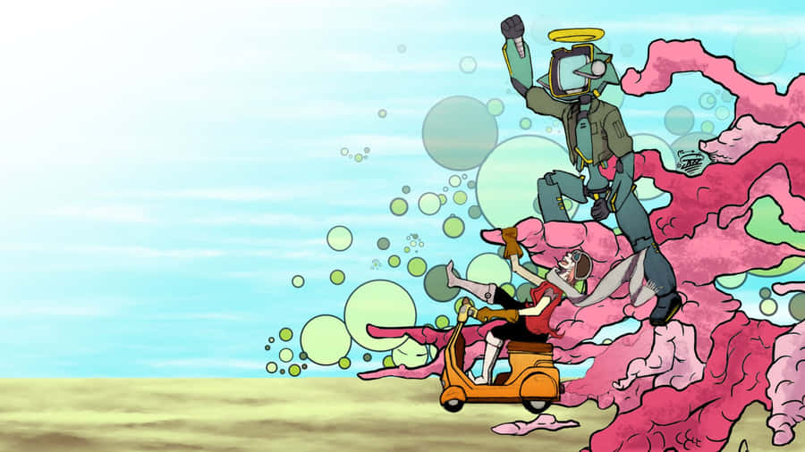 A Scene From The Anime Series, Flcl Alternative Wallpaper