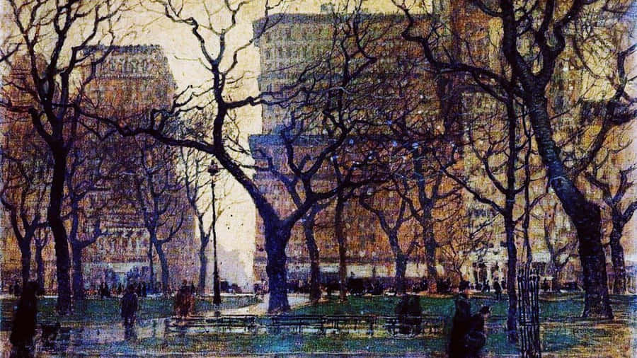 A Serene Impressionist Landscape Wallpaper