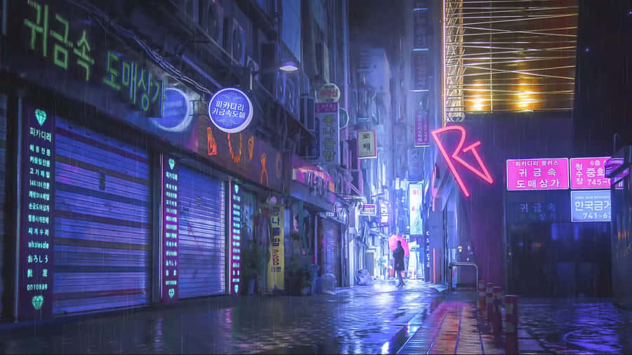 A Serene Scene Of Grasses Growing In An Alleyway Wallpaper