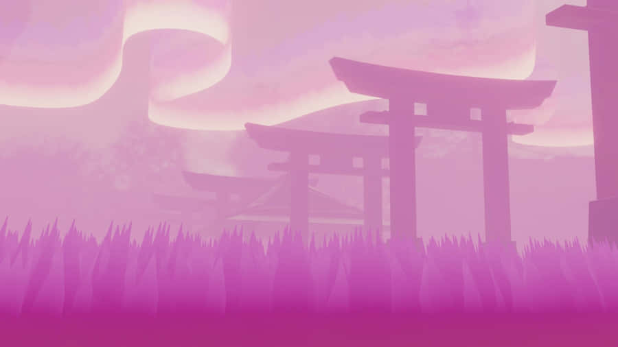 A Serene Shinto Shrine Amidst A Lush Forest Wallpaper