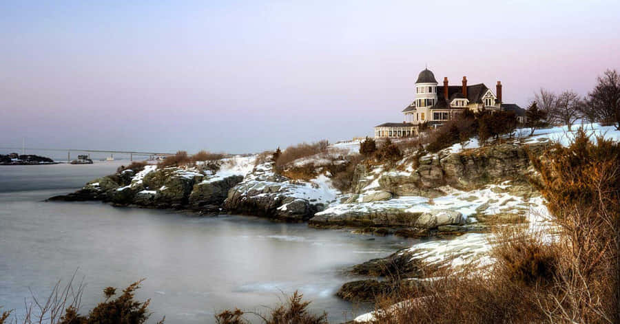 A Serene Winter Beach Wallpaper