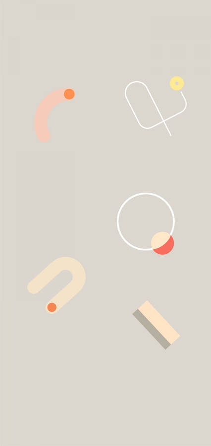 A Set Of Geometric Shapes And Lines On A Beige Background Wallpaper