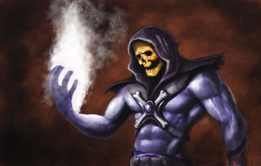 A Skeleton Holding A White Light Wallpaper