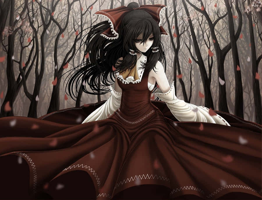 A Slightly Gothic But Beautiful Anime Girl Wallpaper