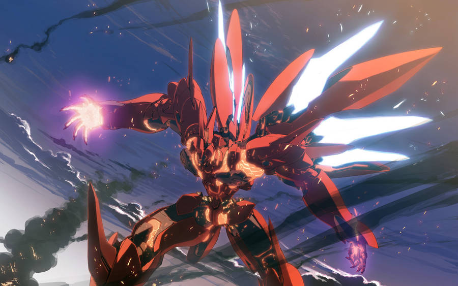 A Spectacular View Of The Guren Gundam Wallpaper