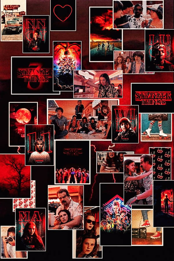 A Stranger Things-inspired Aesthetic Featuring Neon Lights, Christmas Lights And Old-school Movies Wallpaper