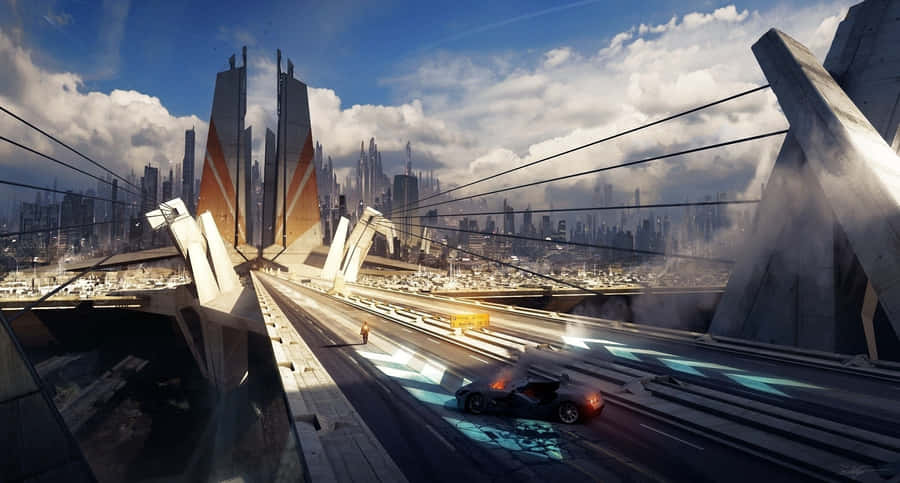 A Stunning 3d Cityscape Featuring Futuristic Architecture And Design Wallpaper