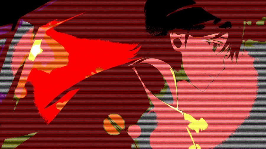 A Stunning Red Aesthetic Anime Laptop Wallpaper Wallpaper