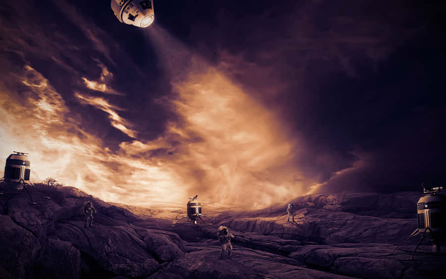 A Stunning View Of The Galaxy From A Spaceship Wallpaper