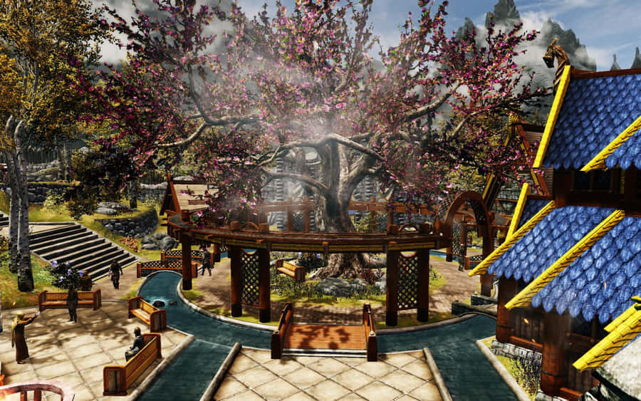 A Stunning View Of Whiterun In Skyrim Wallpaper