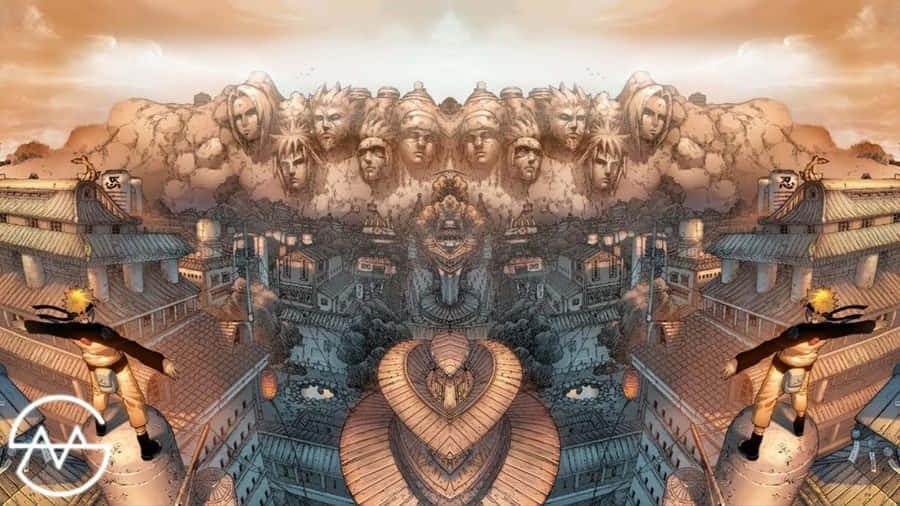 A Stunningly Beautiful View Of Konoha Wallpaper