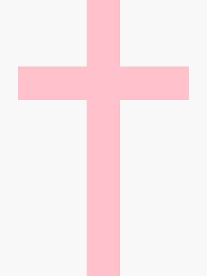 A Symbol Of Hope And Faith: A Pink Cross In A Field Of Daisies Wallpaper