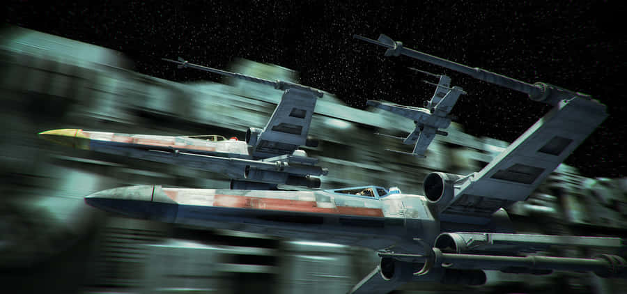 A Triumphant Rebel Fighter Pilot As They Break Through Imperial Forces During The Iconic Trench Run!