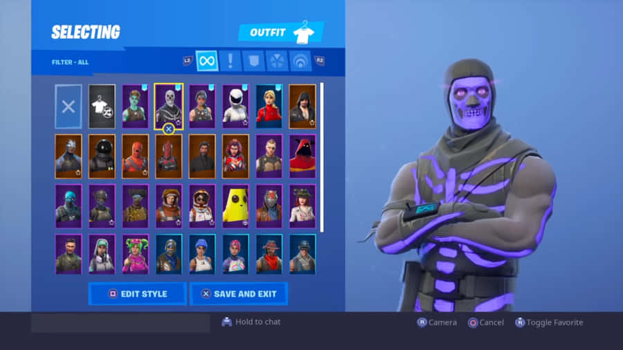 A Unique And Colorful Look With The Purple Skull Trooper Wallpaper