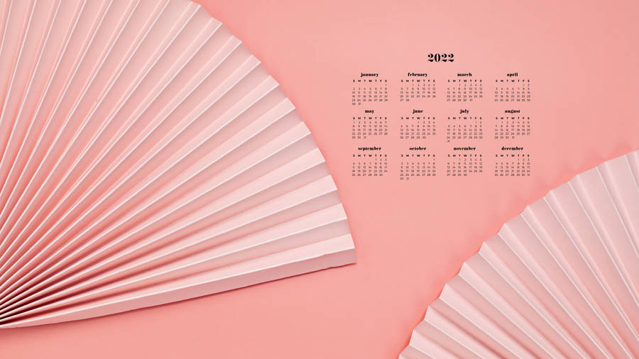 A Vibrant 2022 Calendar Adorned With Delightful Paper Fans. Wallpaper