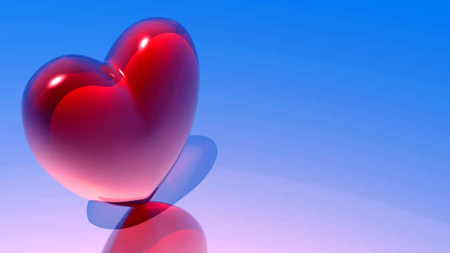 A Vibrant 3d Heart Illustration Wallpaper