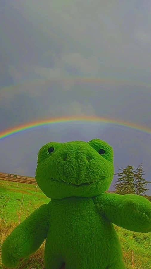 A Vibrant Aesthetic Frog In Its Natural Habitat Wallpaper