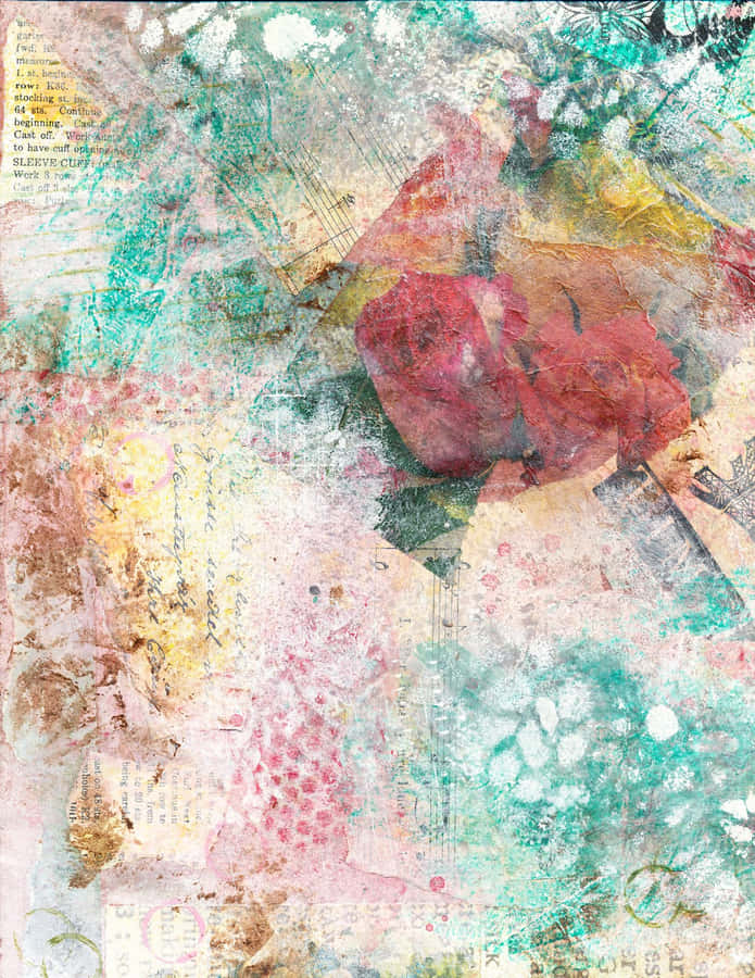 A Vibrant Exploration Of Mixed Media Art Wallpaper