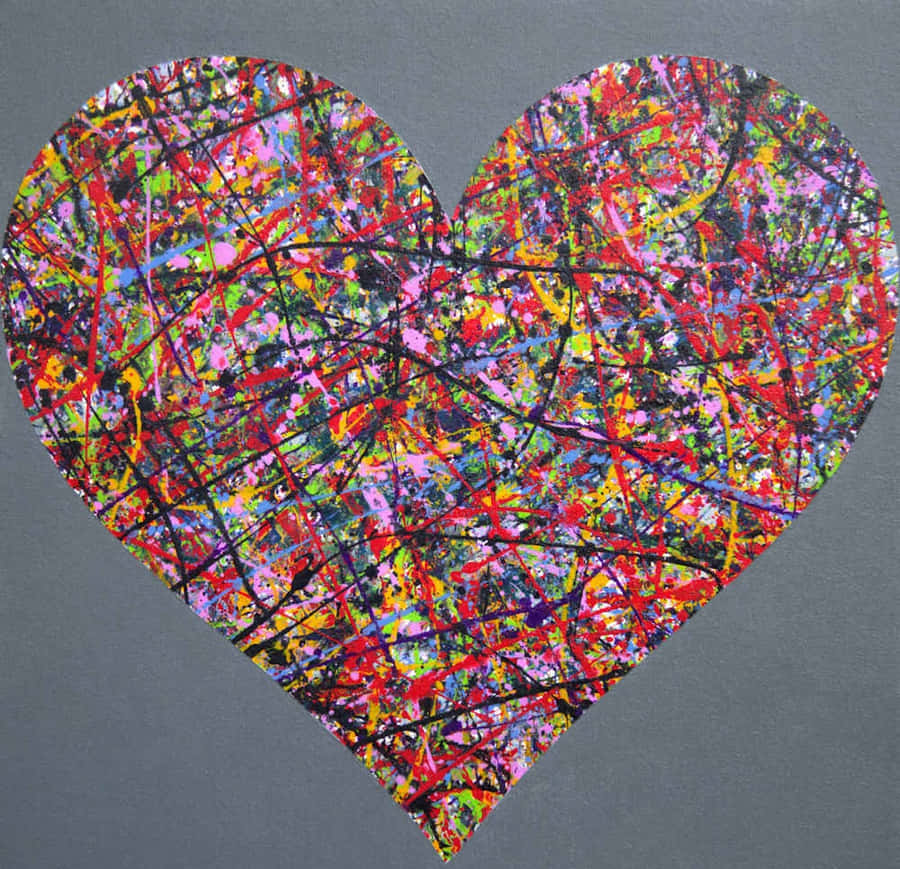A Vibrant Expression Of Love - Heart Art Wallpaper