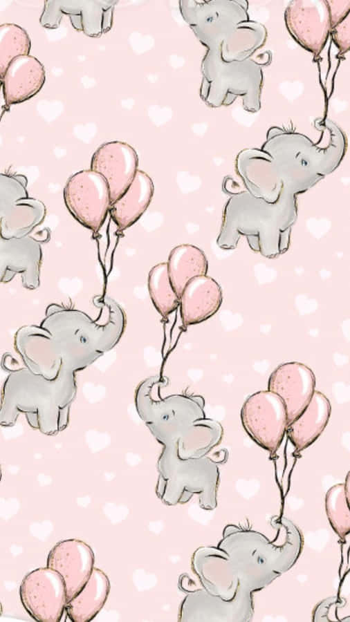 A Vibrant Pink Elephant Against A Vivid Background Wallpaper