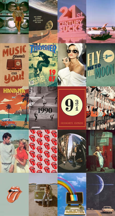 A Vintage Collage Of Classic Memorabilia Wallpaper