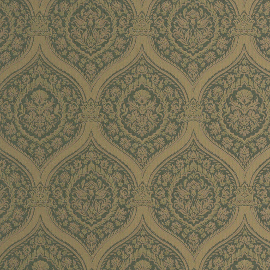 A Wallpaper With A Green And Brown Design Wallpaper
