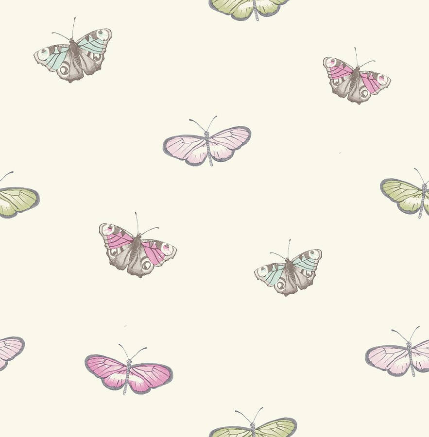 A Wallpaper With Butterflies On It Wallpaper
