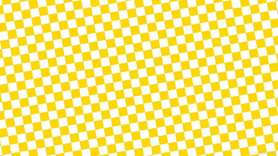 A Yellow And White Checkered Pattern Wallpaper